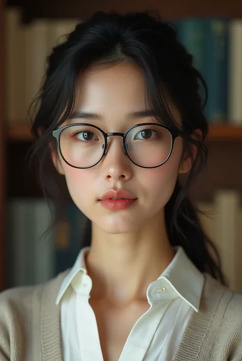 Japanese mature girl with glasses 