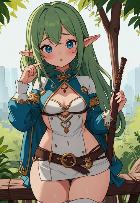 1girl, (Loli), cute, beautiful, sexy, curvy, (skimpy outfit), elf, (unique), masterpiece, good-quality, good graphics