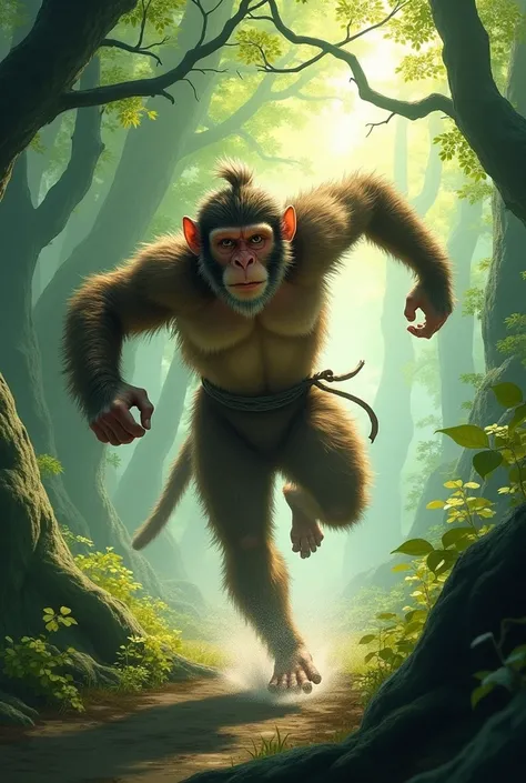 Legend of Wukong the Monkey King Running in the Forest 