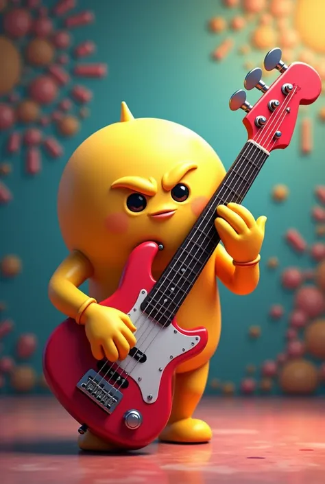 emoji making crooked mouth playing electric bass musicman bass with 4 strings 4 tuning machines