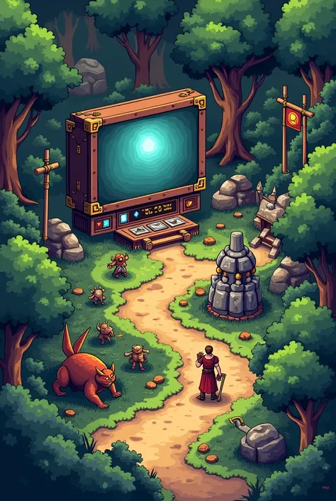 game image "tibia" mmorpg online pixel art, game screen image,tibia game window illustration