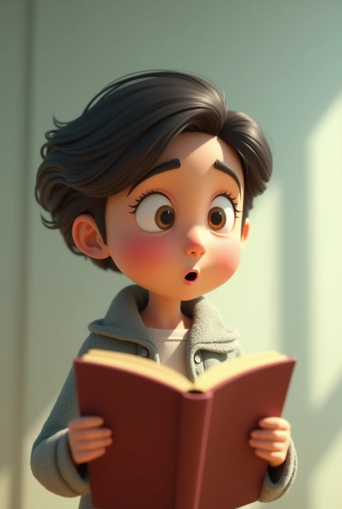 The reader is left alone, startled but smiling, knowing he read a truly clever book.**
    - **Text:** "The reader was startled, but he knew he had just read a truly clever book."
"Each description could guide the creation of a realistic 3D animated image ...