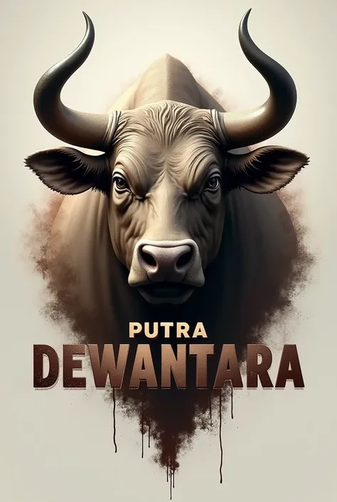 Draw. A bull head with name putra Dewantara 