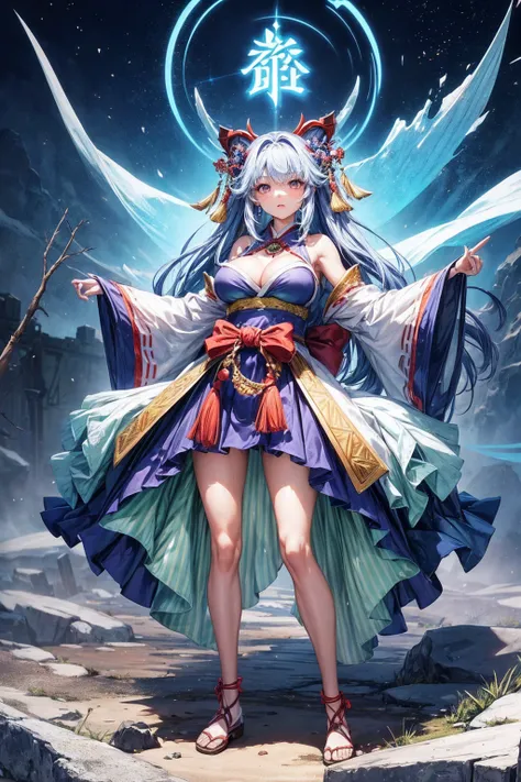 (((Highest quality)))(((Best Image)))(((anatomy)))外見は20代のwoman,Random hair color ,Random hairstyle,Wear a shrine maiden costume,Extreme costumes(((Appearance)))The shape is humanoid,Random Face(Beautiful Face),,Huge breasts,Tight waist,Wearing randomly col...