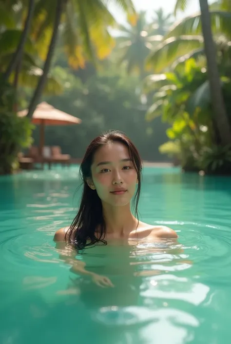 nice thai girl swimming