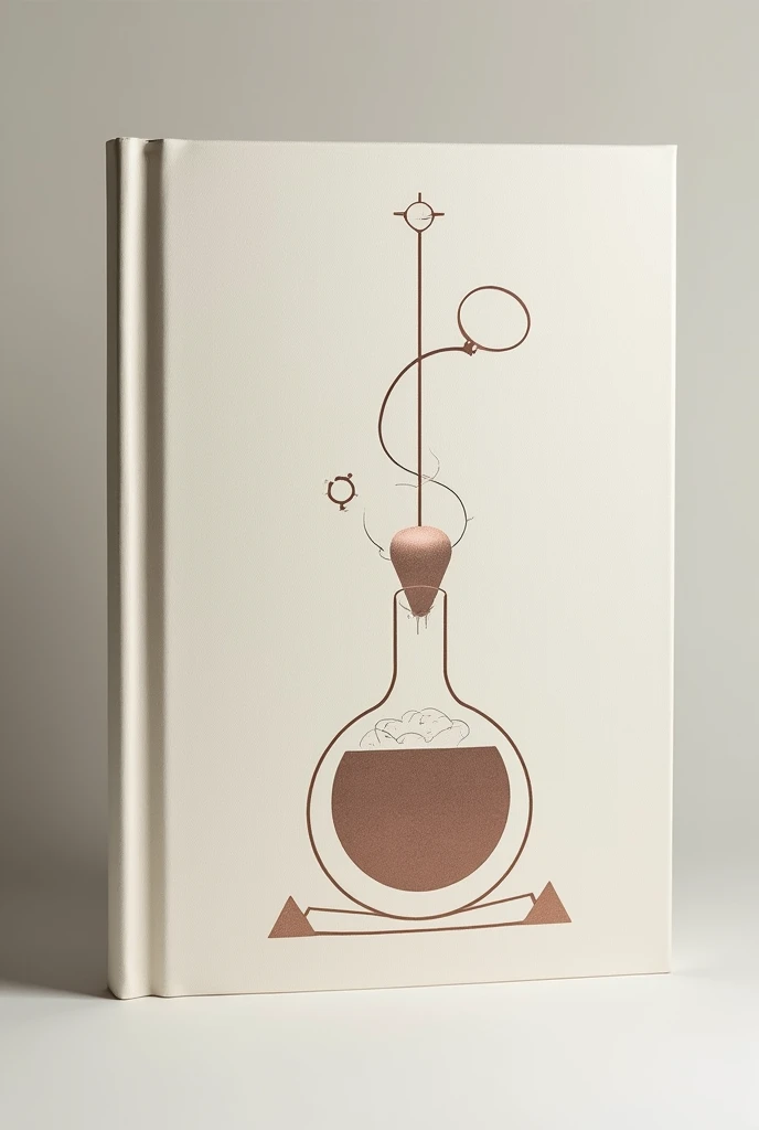 A minimalist and conceptual potion book cover that conveys the themes of the story through the use of symbolic, abstract elements and a refined, modern aesthetic.