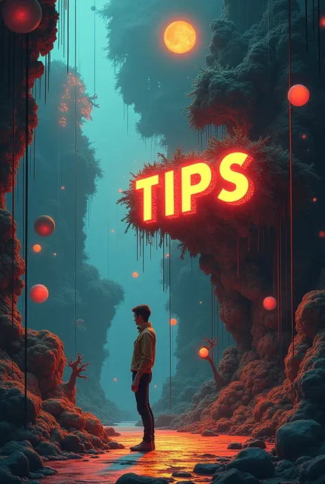 Imagined art piece with a clearly visible word "tips" as title