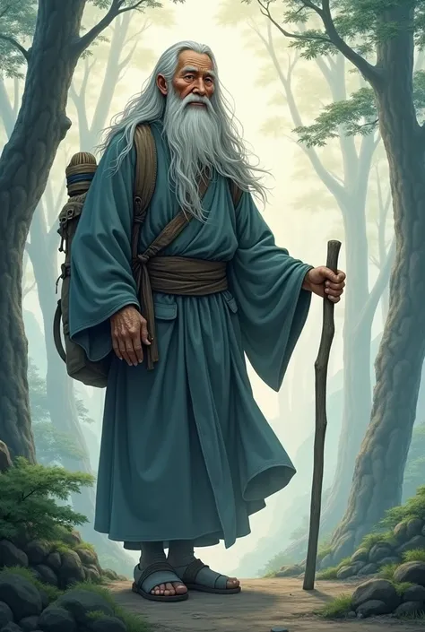 Japanese,Wanderer、Gray Hair, elderly,male,Long Hair, とてもLong Hair, 