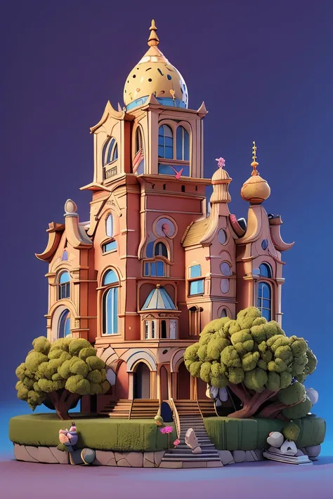 City blocks，A city with exquisite buildings and houses, Ultra Detailed, very beautiful, masterpiece, For 3D animation scenes , Surrealism, Conceptual artwork, Multiple angles, 3D Modeling Perspective, Front and side view of the same building, Animation stu...