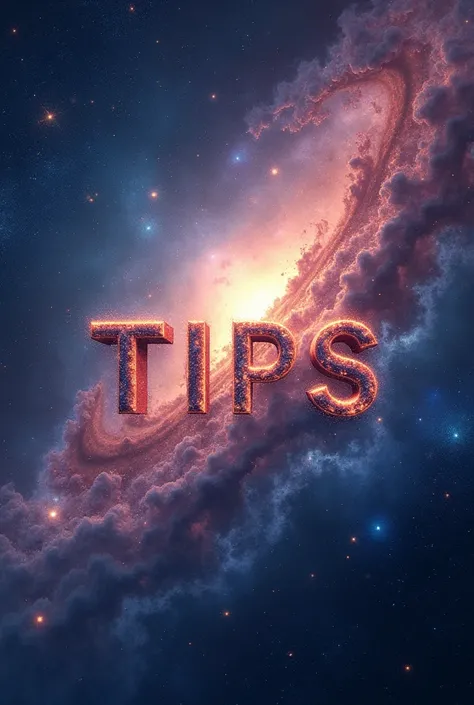 Universe art piece with a clearly visible word "tips" as title