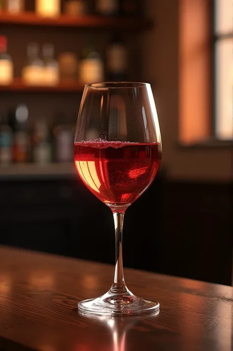 Sula rose red wine with glass in a bar