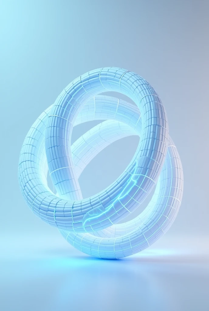 3D simple mobius strip made of like gridlike pattern lines thats light blue