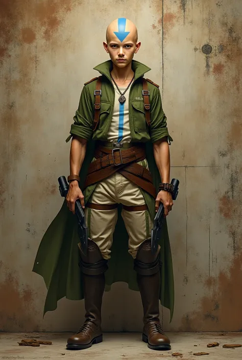 Best quality, Avatar Aang, On the wall, Attack on Titan, Anime, Eren uniform, Attack on Titan weapon