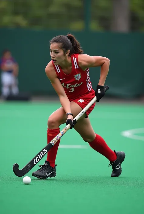 Field hockey player playing
