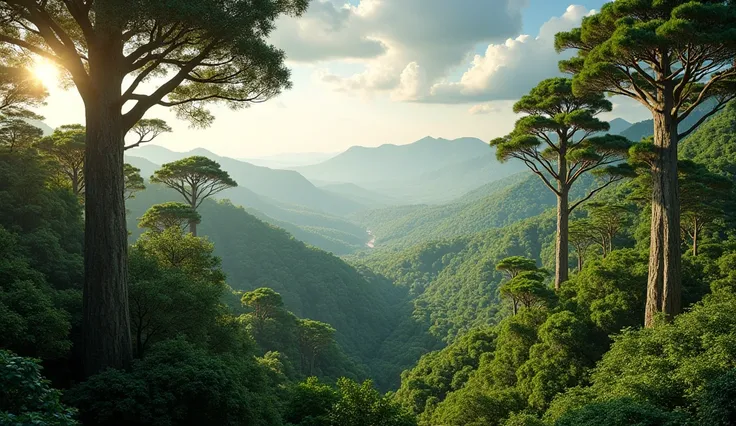 Panoramic view of the Brazilian Araucaria Forest.