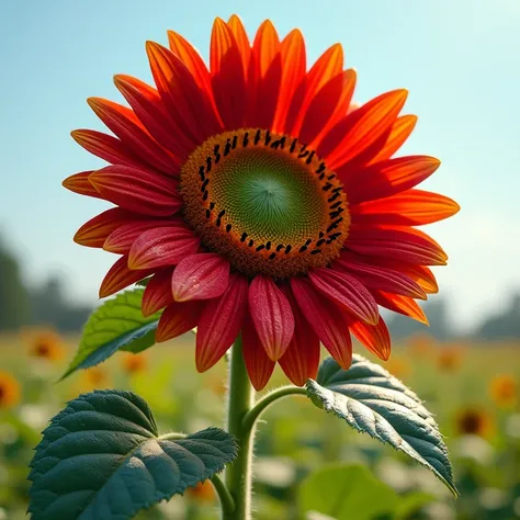 red sunflower, 4k, best quality