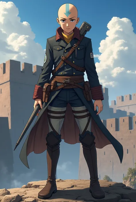 The best quality is Aang&#39;s avatar wearing Eren&#39;s outfit in Attack on Titan and standing on the Marina wall with Attack on Titan&#39;s weapon in his hand.