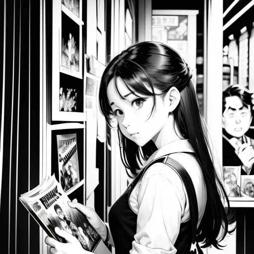 black and white、comics、comics、