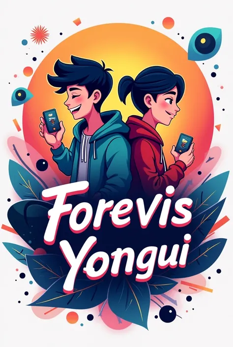 Create a logo for a podcast hosted by two teenagers called "Forevis Yongui"