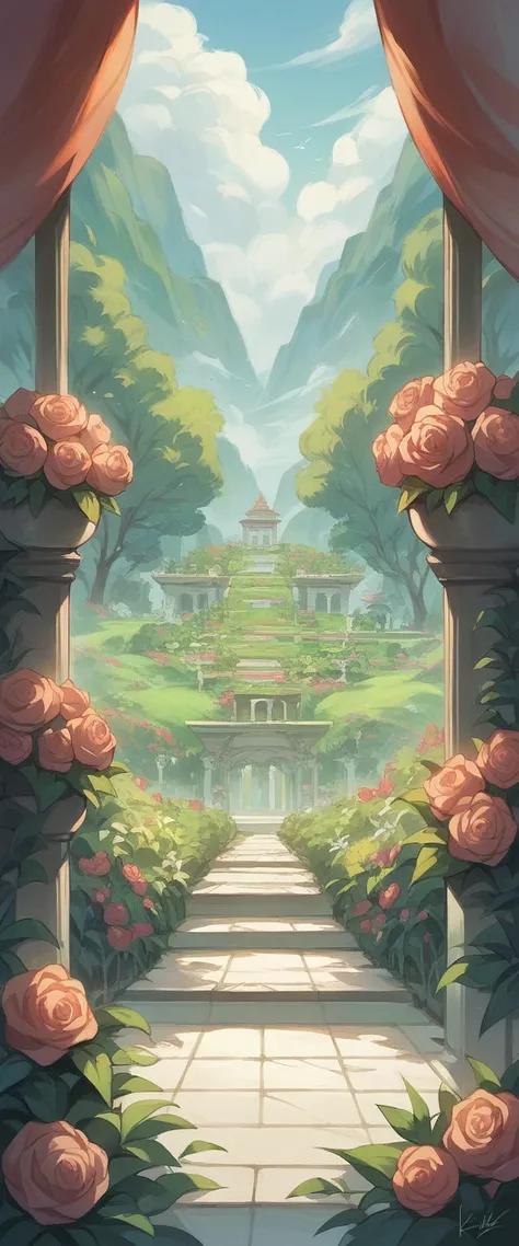 A extremely beautiful garden, masterpiece, extremely detailed, 8k, no human, wallpaper image