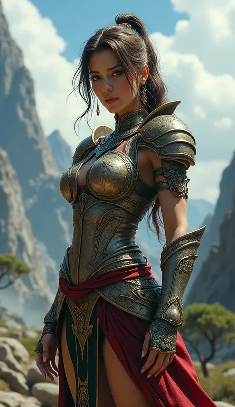 Beautiful female warrior, whole body, Dragon Quest