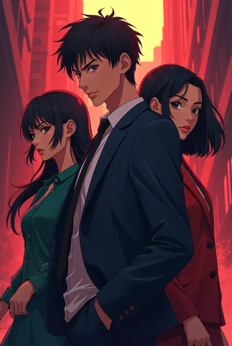 generate an anime about 3 half siblings by mother, they are different ethnicities, half chinese, half irish, half Indonesian their mother die so they became a small mafia at the age of 14, 17, 18