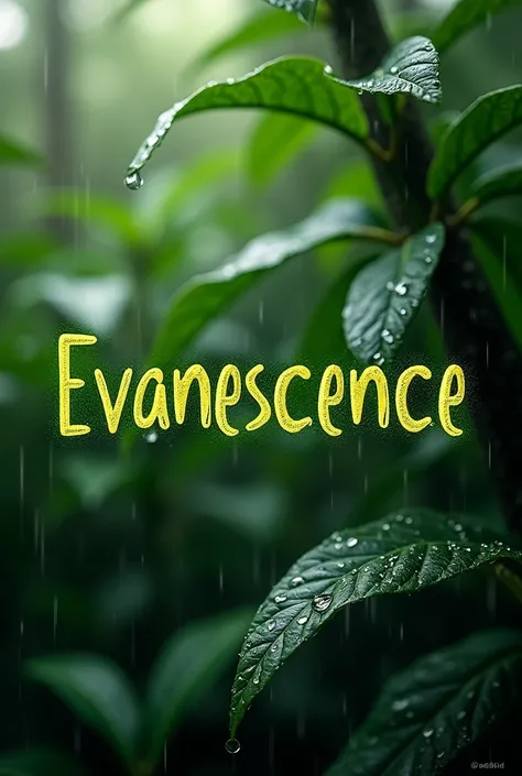 Create brand name EVANESCENCE with rain in Brazilian Portuguese