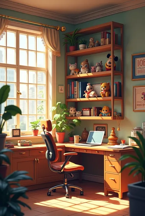 (CREATE AN OFFICE WITH TOY SHELF)