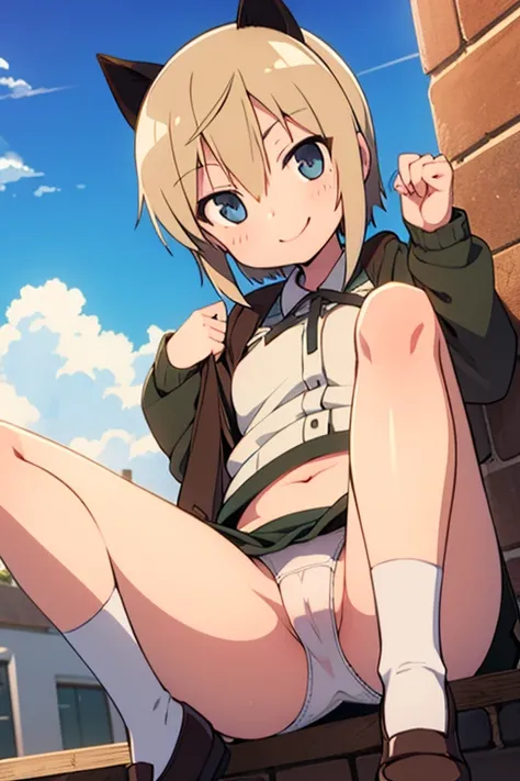 Strike Witches,White underwear,smile,NSFW,In town