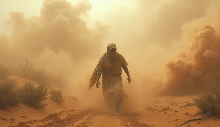 extreme sandstorm due to climate change