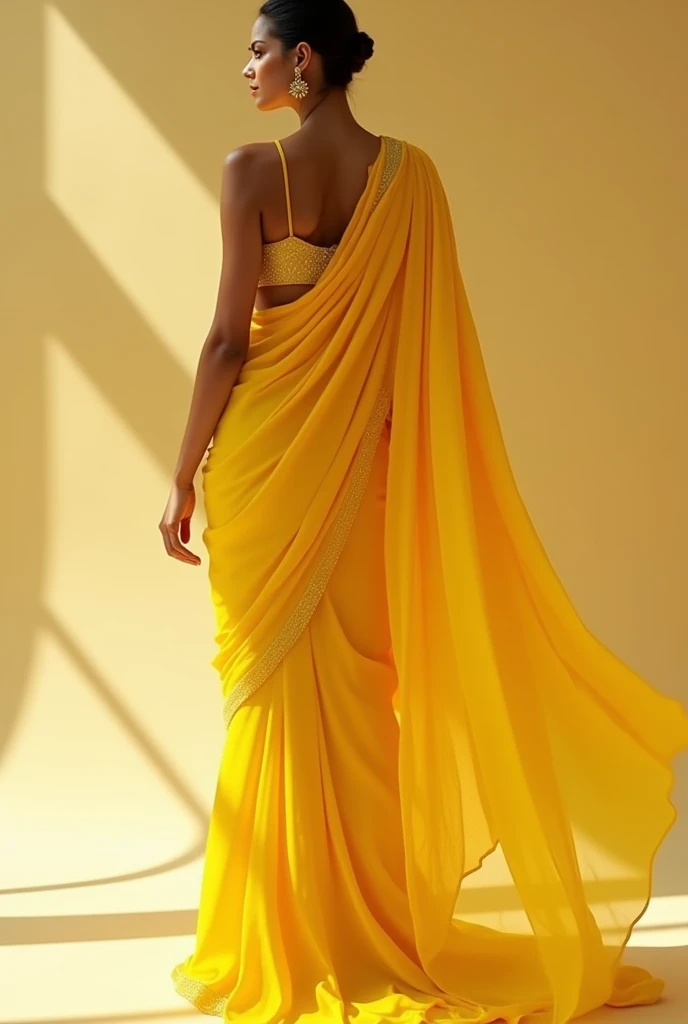 Blackless saree yellow and beautiful 