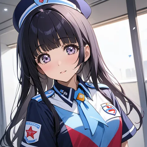 ((Highest quality)), ((masterpiece)), (detailed), （Perfect Face）、The woman is Reika Aoki with semi-long hair、The woman is a member of the North Korean Joy Squad and is wearing a Joy Squad uniform.