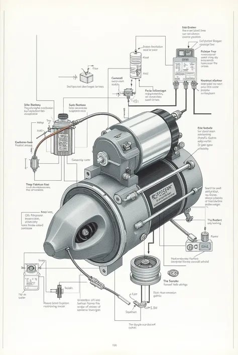 ELECTRICAL DIAGRAM OF A VEHICLE STARTER MOTOR 