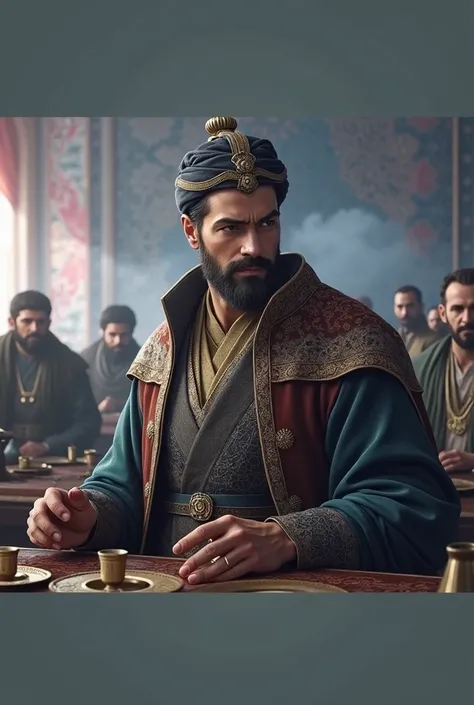 Timur forms an alliance with Husayn, a powerful emir, to strengthen his position. The two leaders sit across a table, surrounded by advisors, as they negotiate terms. Timur’s sharp mind and strategic thinking are on full display, setting the stage for his ...