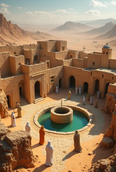 Ancient Arabs village with well of water