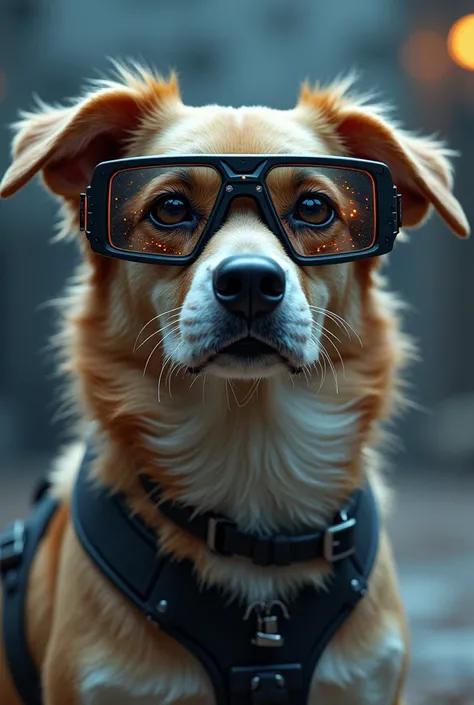 A dog with smart glasses 