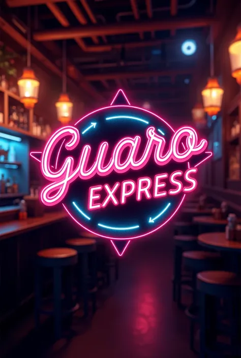 Make a logo with bar theme that say "Guaro Express"