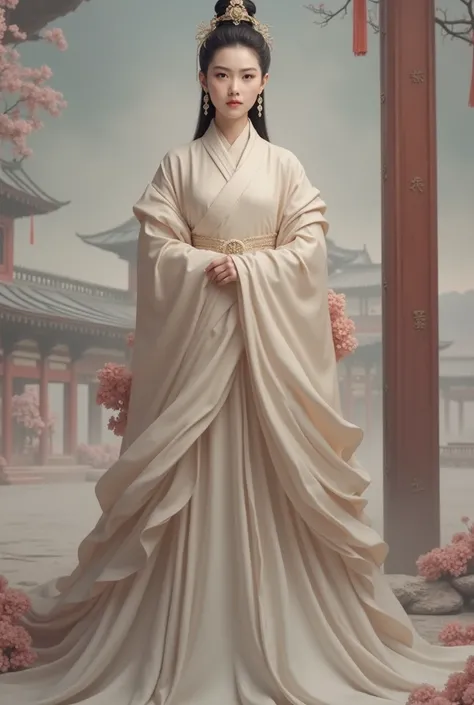 (8k, Highest quality, masterpiece:1.2), (Realistic:1.4), RAW Photos, Highest quality, Ultra-high resolution, Best Shadow, (whole body:1), Heroines in History, Cleavage, (ancient China), ((Hanfu)),Large and amazing environment, Horror, dark Horror, Highly d...