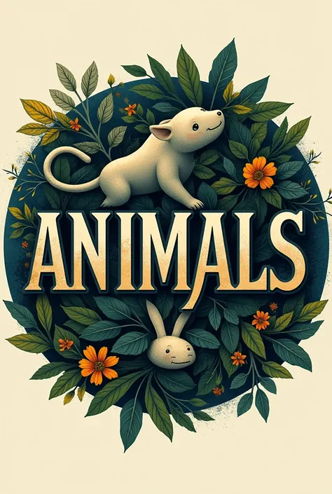 Create an eye-catching circular logo that says animals