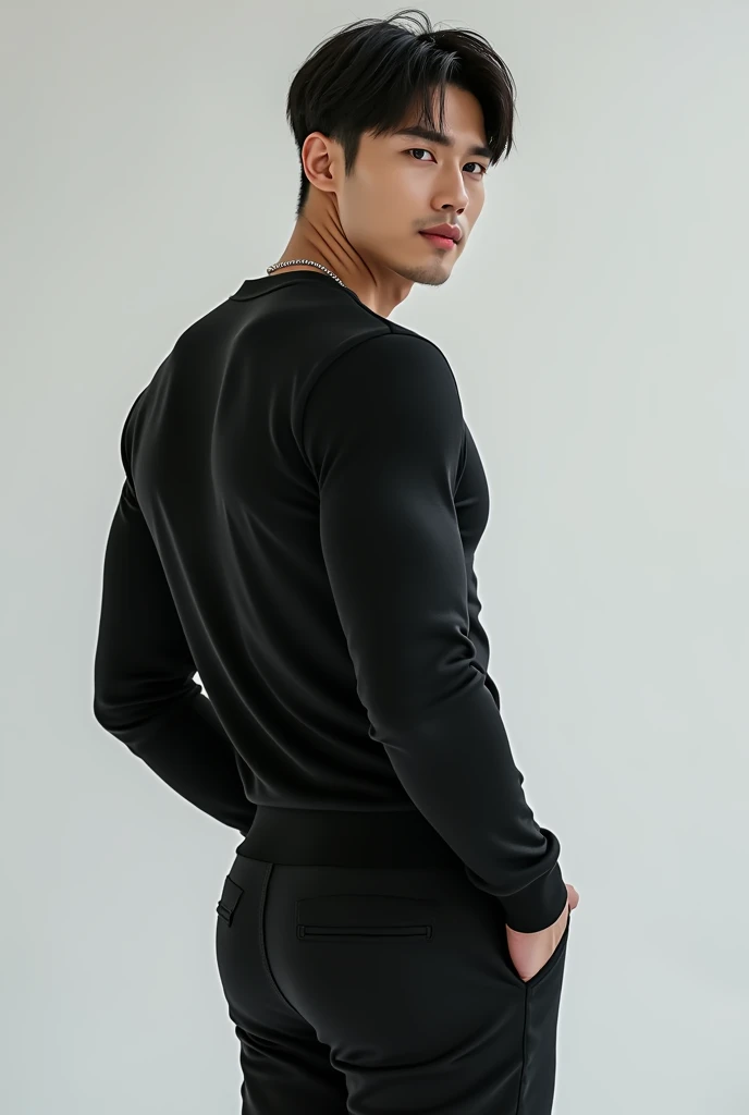 male kpop idol pullover and underwear, big butt