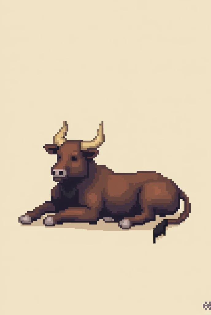 A pixelated bull on its side 32x32