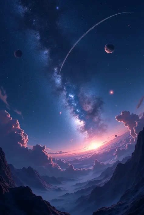 Night sky, space themed animation like real 