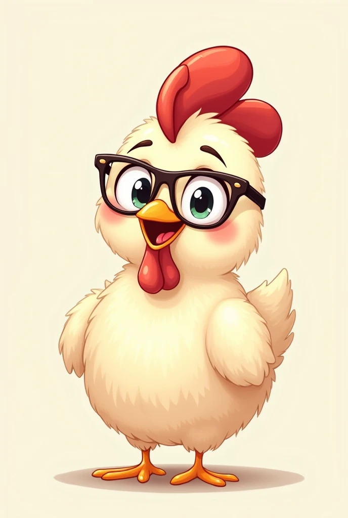 Chicken with glasses and smile