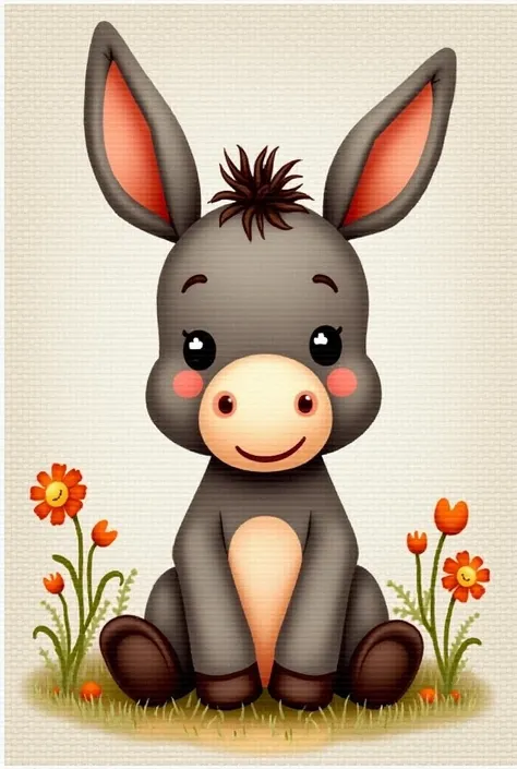 cute little donkey, scross stitch pattern
