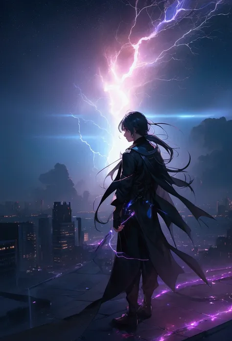 From afar, Theo stood on the rooftop, overlooking the city, where neon lights flickered like stars. Above him, the sky ripped open, revealing a swirling void of darkness and lightning. The storm wasnt natural-it was a gateway, a portal to another world. He...