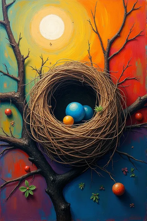 You can create an image of a bird&#39;s nest as if it were a painting by Kadunsky