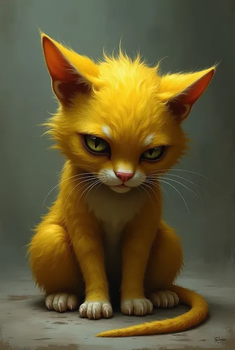 Sad yellow cat Even sadder