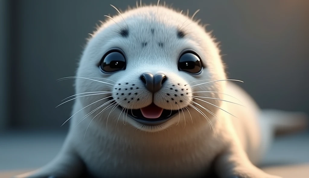 Photorealistic、Ultra HD、Front view、The seal is smiling、No people、There are no humans