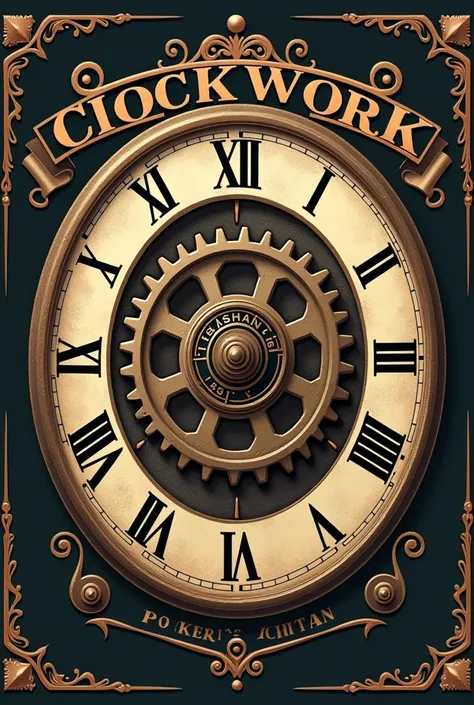 Create a logo for a time-related rock-pop band, vintage, is called "clockwork"