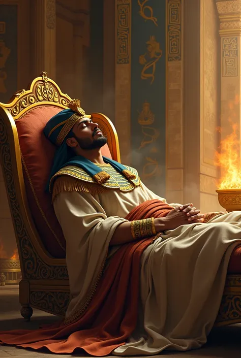 Biblical character Pharaoh sleeping 